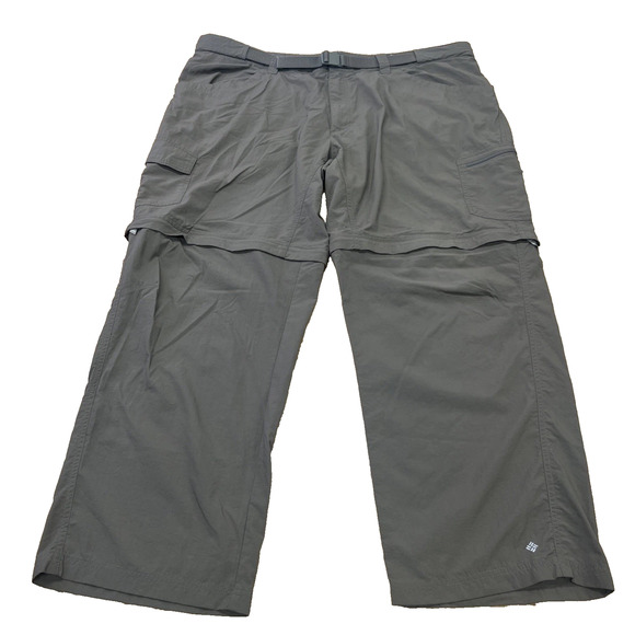 Columbia Omni-Wick Belted Convertible Pants Men Size 42 Brown Nylon Zip Off - Picture 1 of 12